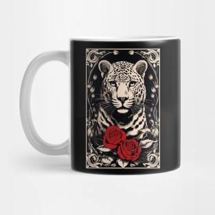 Vintage Leopard Roses Design Mug